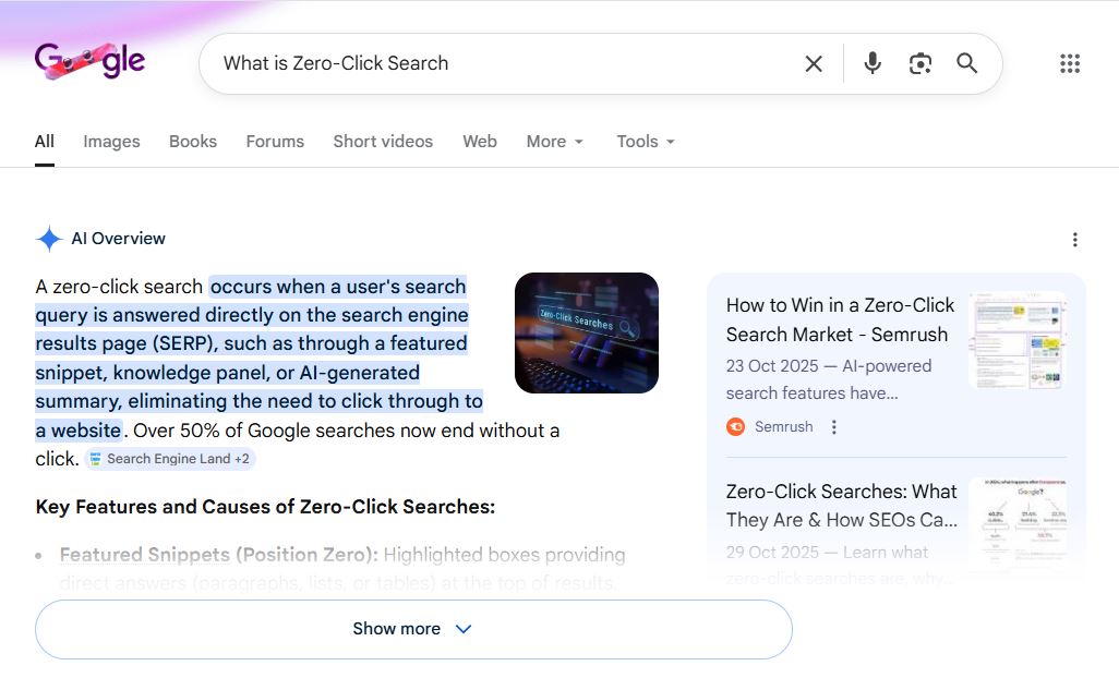 What is Zero-Click Search